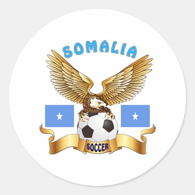 Somalias fotbollsdesign runt klistermärke (Framsida)