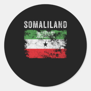 Somaliland Flagga Distress Runt Klistermärke