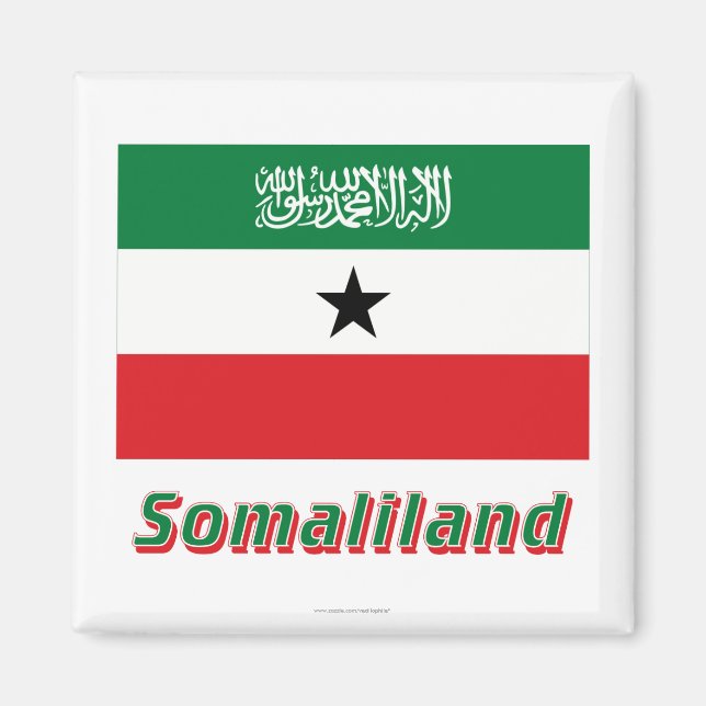 Somaliland Flagga med Namn Magnet (Framsidan)