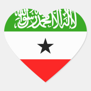 somaliland hjärtformat klistermärke