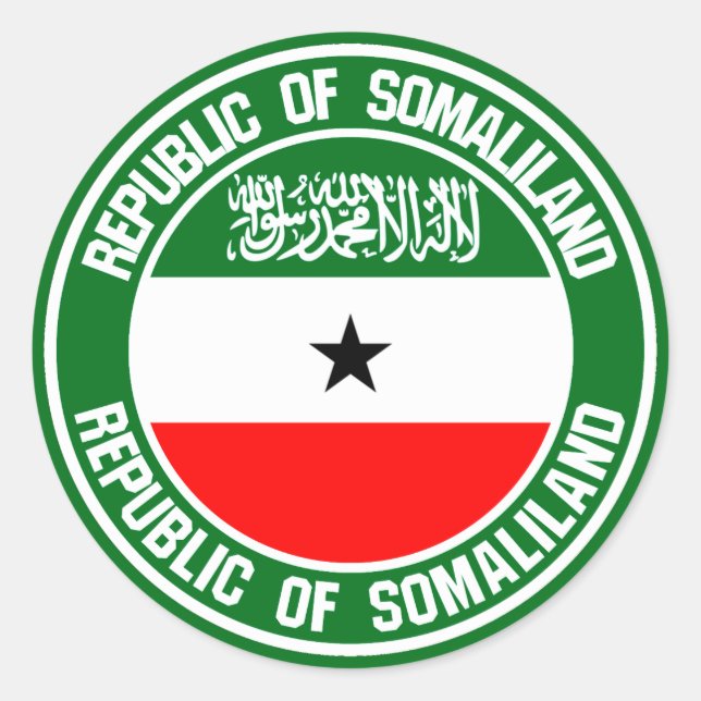 Somaliland Round Emblem Runt Klistermärke (Framsida)