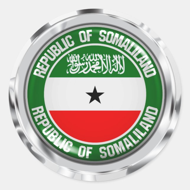 Somaliland Round Emblem Runt Klistermärke (Framsida)