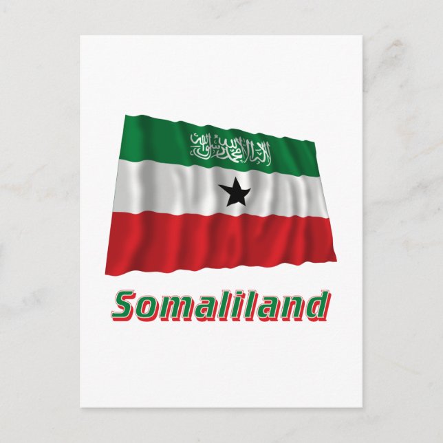 Somaliland Wave Flagga med Namn Vykort (Framsida)