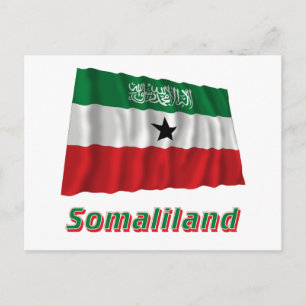 Somaliland Wave Flagga med Namn Vykort