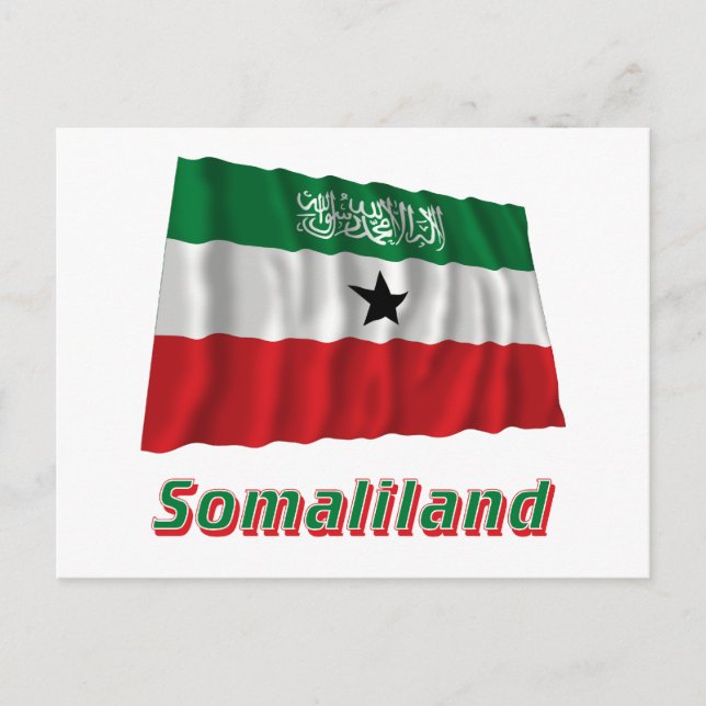 Somaliland Wave Flagga med Namn Vykort (Framsida)