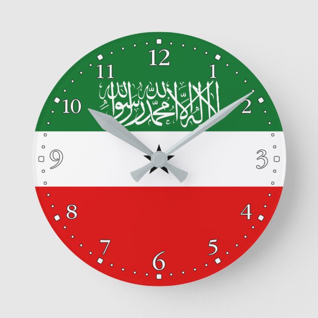 Somalilands flagga rund klocka (Framsida)