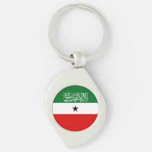 Somalilands flagga swirl silverfärgad nyckelring