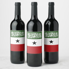 Somalilands flagga vinflaska etikett
