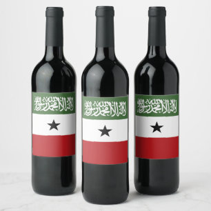 Somalilands flagga vinflaska etikett