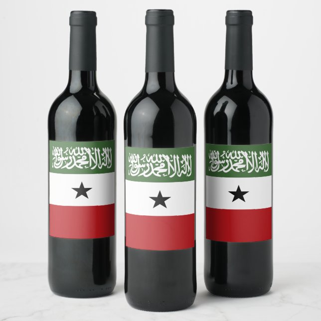 Somalilands flagga vinflaska etikett (Flaskor)