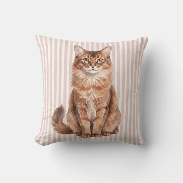 Somalisk katt akvarell kudde (Framsida)