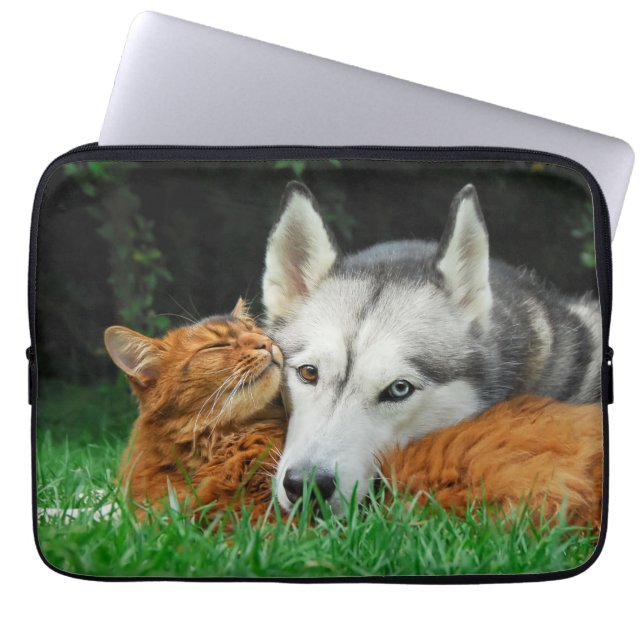 Somaliska Cat Siberian husky Cute Friends Huddle K Laptop Fodral (Framsidan)
