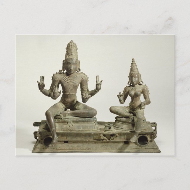Somaskanda, Chola, Tamil Nadu (bronze) Vykort (Framsida)
