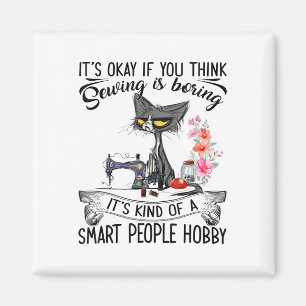 Sömaskin Hantverk Quiltning Avlopp Katt Sy Magnet