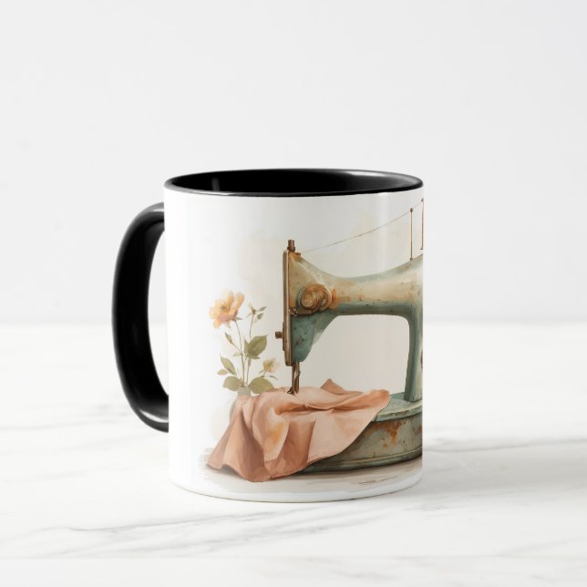 sömaskin i vintage-stil mugg (Framsida vänster)