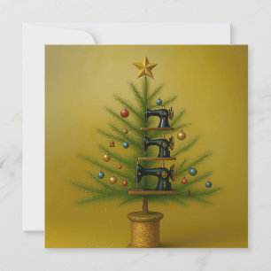 Sömaskin julgran Glad hantverk Xmas Julkort
