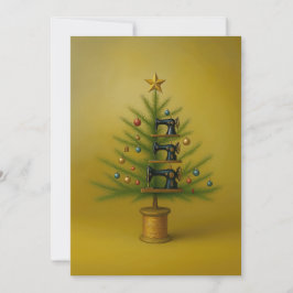 Sömaskin julgran Glad hantverk Xmas Julkort