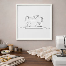 Sömaskin Minimalistisk Väggkonst Tryck Kakel