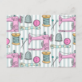 Sömaskin - Rosa hantverkssömnad Vykort