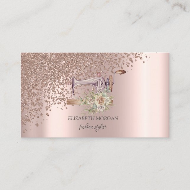 Sömaskin Rose Guld Diamanter Sömaskin Visitkort (Framsida)