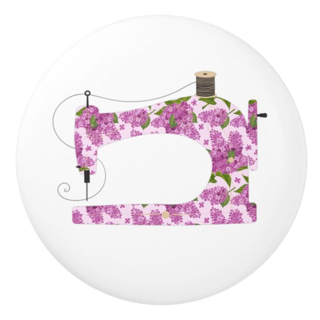 Sömaskin Rum Dekoration Lila Blomma Knopp (Framsidan)