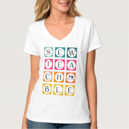 Sömbara färgglada rutor t shirt