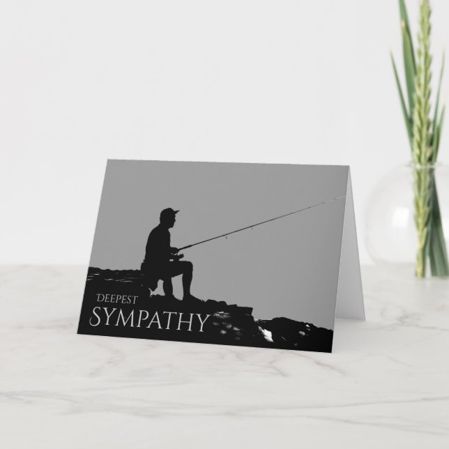 Somber Masculine Sympathy Card för en fiskare Kort (Framsida)