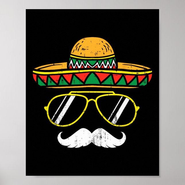 Sombrero Ansikte Cinco De Mayo Mexican Fiesta Part Poster (Framsidan)