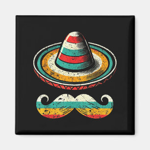 Sombrero Ansikte Cinco De Mayo Moustache Fiesta Mä Magnet