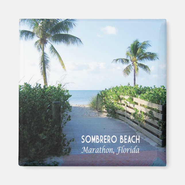 Sombrero Beach Entrance, Marathon, Florida Nycklar Magnet (Framsidan)