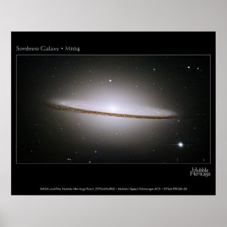 Sombrero Galaxy, den största hubbelmosaiken någons Poster