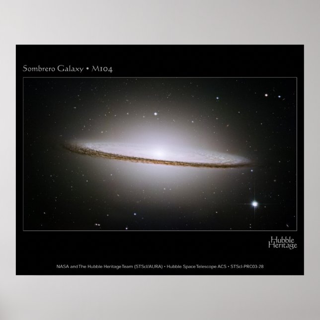 Sombrero Galaxy, den största hubbelmosaiken någons Poster (Framsidan)