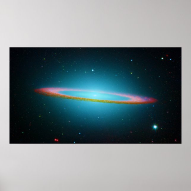 Sombrero Galaxy i infrarött ljus Poster (Framsidan)