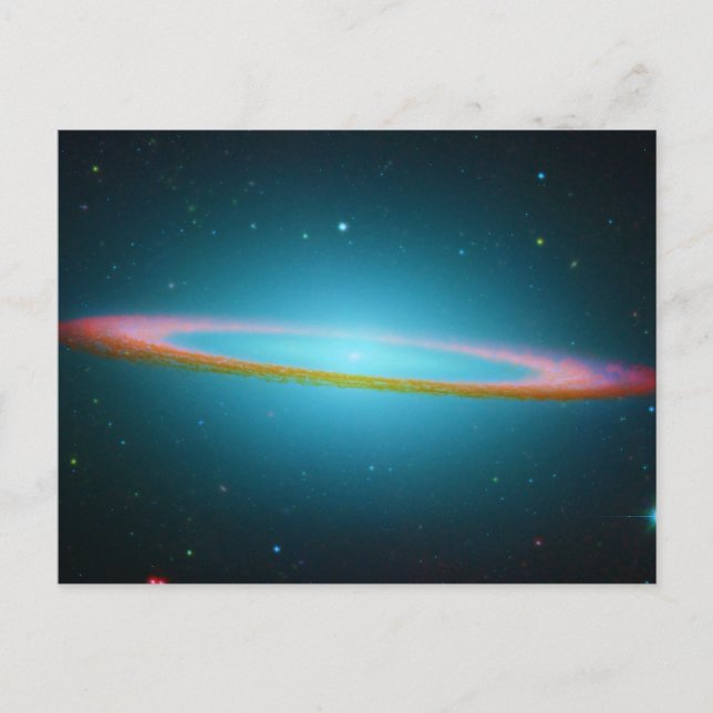 Sombrero Galaxy i infrarött ljus Vykort (Framsida)