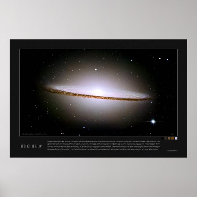 Sombrero Galaxy (Messier 104, M104) Poster (Framsidan)