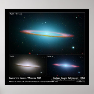 Sombrero Galaxy (Messier 104) - Space Telescope Poster