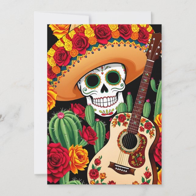 Sombrero Guitar Roligt vykort (Framsida)