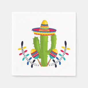 Sombrero klädda Cactus med Maracas Pappersservett