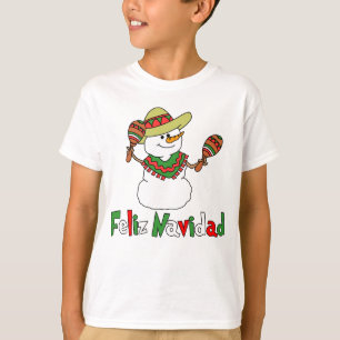 Sombrero Maracas för Feliz Navidad tecknadsnögubbe T Shirt