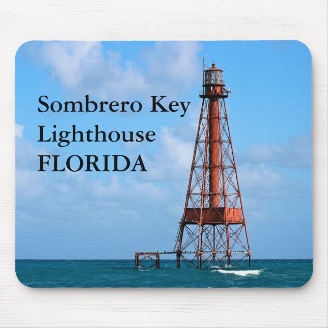 Sombrero Nyckel Lighthouse, Florida Mousepad Musmatta (Framsidan)
