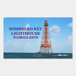 Sombrero Nyckel Lighthouse, Florida Nycklar Sticke Rektangulärt Klistermärke