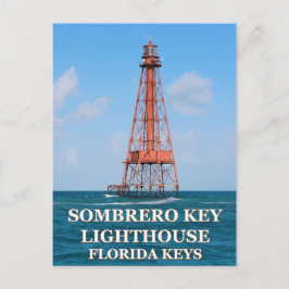 Sombrero Nyckel Lighthouse, Florida Postcard Vykort