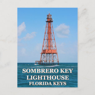 Sombrero Nyckel Lighthouse, Florida Postcard Vykort