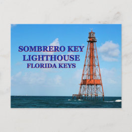 Sombrero Nyckel Lighthouse, Florida Postcard Vykort