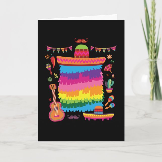 Sombrero Pinata Costume Birthday Kort (Framsida)
