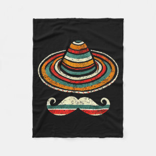 Sombrero serape cinco de mayo mustasch fiesta män fleecefilt