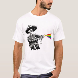 Sombrero Skeleton Shoots Rainbow Beam T Shirt