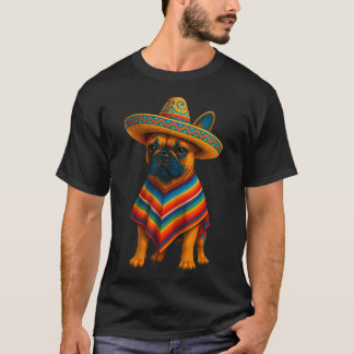 Sombrero Tacos Fiesta Fransk Bulldog Älskare Cinco T Shirt