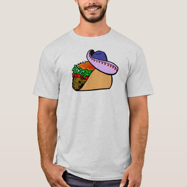 Sombrero Wearing Taco T-shirt (Framsida)