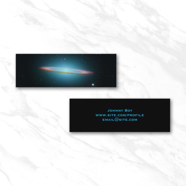 Sombrerogalaxen rymdfoto mini visitkort (Skinny Business Card)